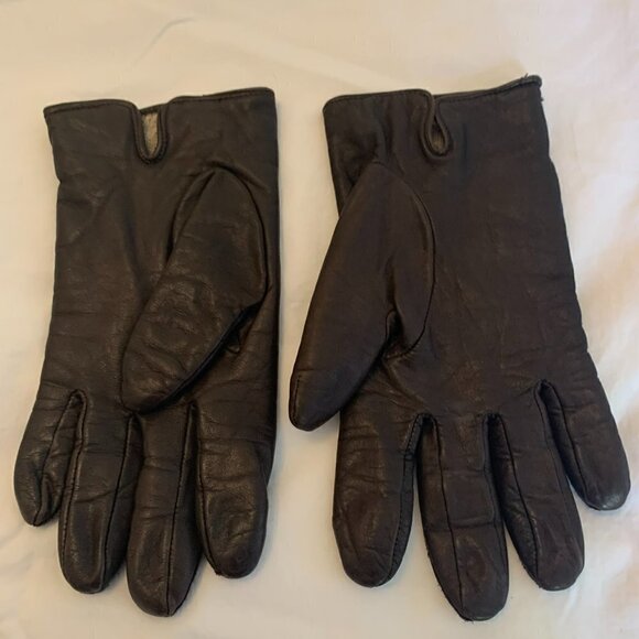 Leather Gloves Vintage Brown Woman's Size 8.5 Medium Soft, Lined - Picture 5 of 6